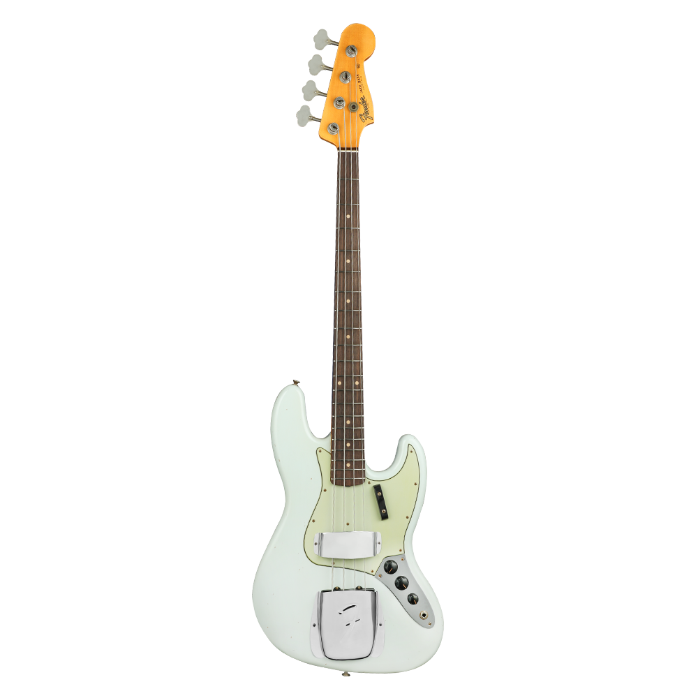 Fender Custom Shop S20 1964 Jazz Bass Journeyman Relic Gülağacı Klavye Super Faded Aged Sonic Blue Bas Gitar